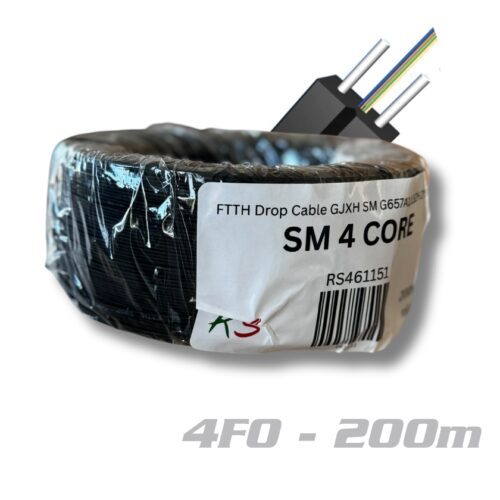 RS4404 FTTH 4 core Drop Cable GJXH SM 200m ROLL