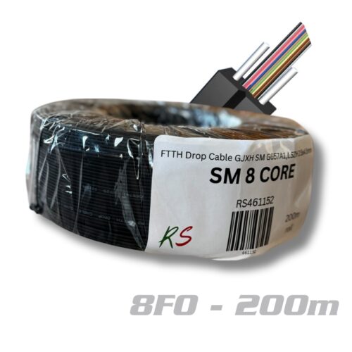 RS4408 FTTH 8 core Drop Cable GJXH SM 200m ROLL