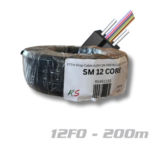 RS4412 FTTH 12 core Drop Cable GJXH SM 200m ROLL